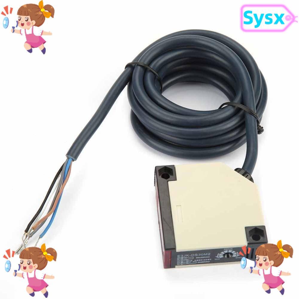 SYSX Photoelectric Sensor Switch, E3JK-DS30M2 ปกติปิด Specular Reflection Sensor, 90-250V การตอบสนอง