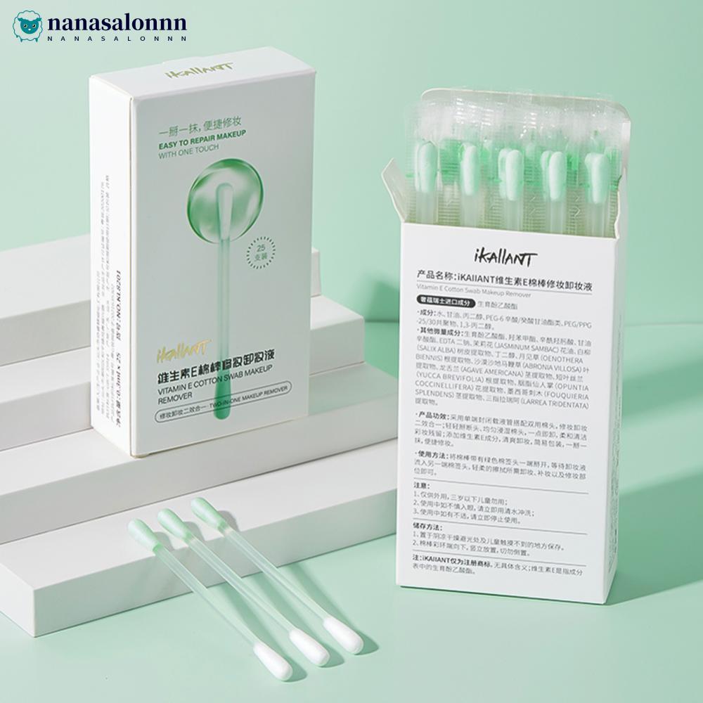 NANASALONNN น้ํายาล้างเครื่องสําอางสําลีพร้อมน้ํายาทําความสะอาดทันทีความงามเดินทางแบบพกพาทําความสะอา