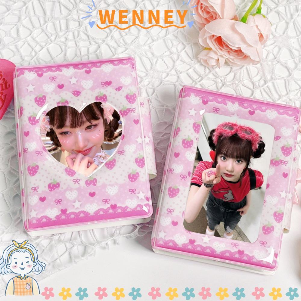 อัลบั้มรูปสีชมพูน่ารัก พร้อมรูปหมีน้อยและสตรอเบอร์รี่ ขนาด 3 นิ้ว 32 ช่อง PVC