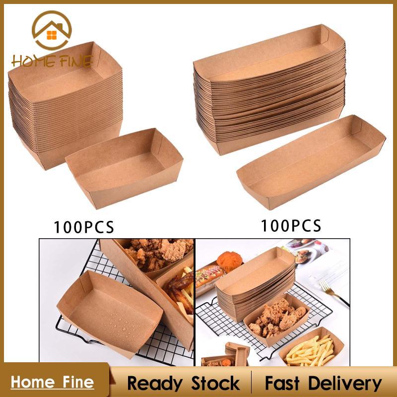 [Katarina_x] ตะกร้าเสิร์ฟแบบใช้แล้วทิ้ง 100x สําหรับงานหนักสําหรับขนมหวานแซนวิช Nachos