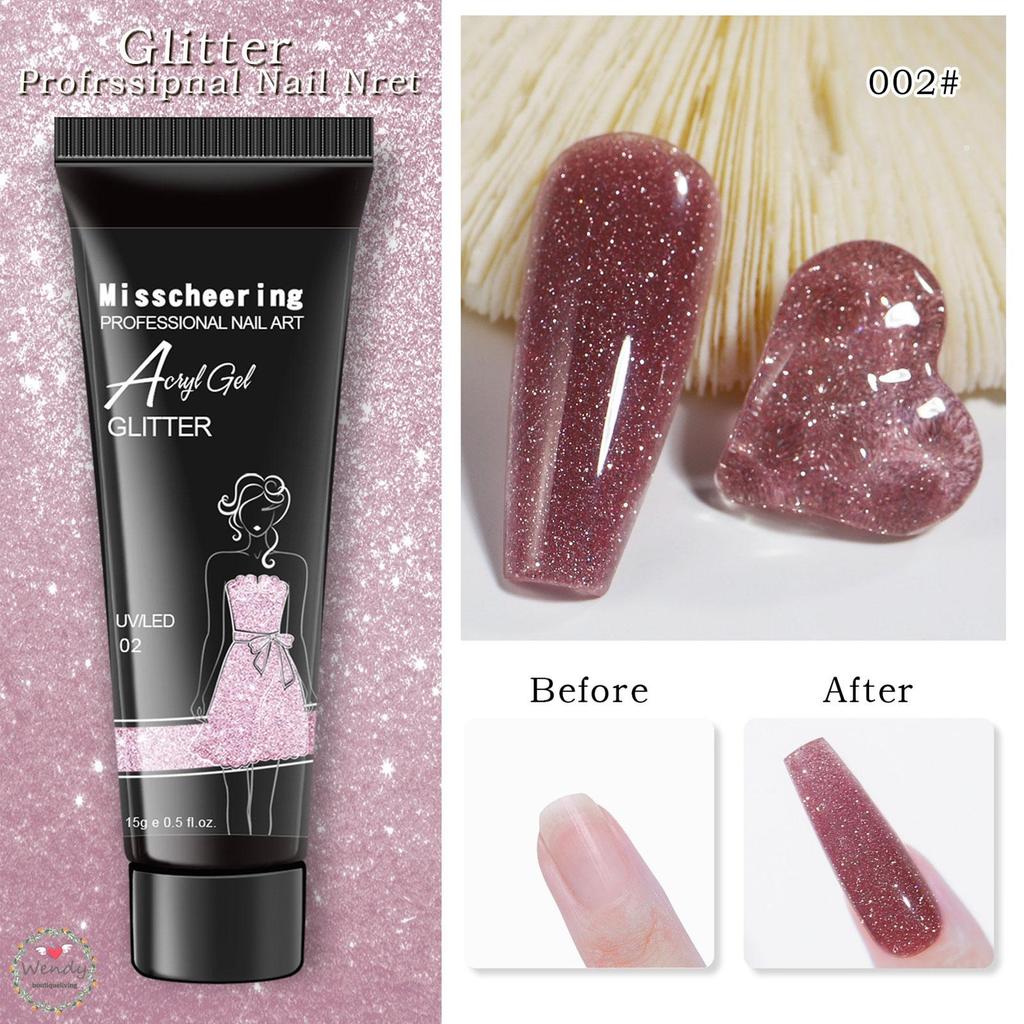 Poly Extension Gel Nail Kit Glitter Series Professional Nail Strengthener สําหรับเล็บ