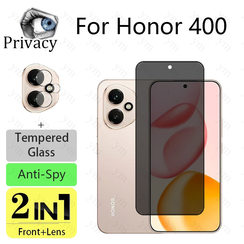2 in 1 Honor 400 ฟิล์ม ฟิล์มกระจก กระจกนิรภัย Anti-peeping ป้องกันหน้าจอสําหรับ Honor X6B X6C X7C X7