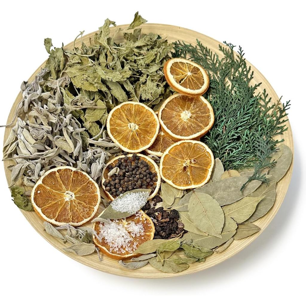 Simmering Potpourri, Simmer Potpourri-แผ่นส้มแห้ง, Sage, Black Pepper และ Bay Leaf Perfect Christmas
