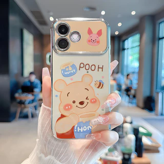 เคส OPPO A5 Pro A98 A79 A78 5G เคส OPPO A3X A38 A18 เคสการ์ตูนน่ารัก หมีวินนี่เดอะพูห์ กันกระแทก เคสซิลิโคนชุบอ่อน สำหรับเด็กผู้หญิง นักเรียน ผู้หญิง