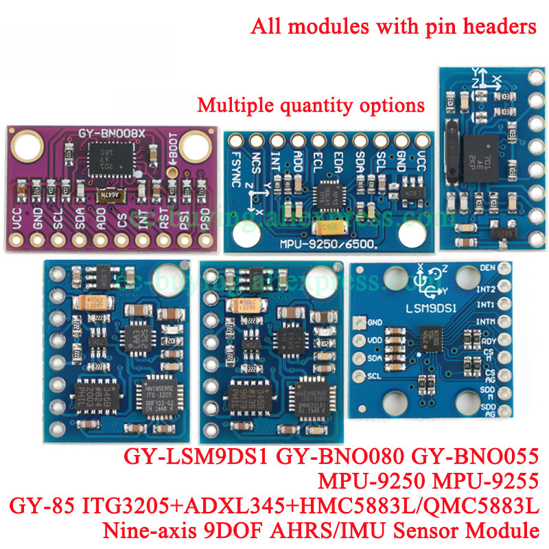 2-5pcs LSM9DS1 GY-BNO080 BNO055 9 Nine-axis IMU เข็มทิศอิเล็กทรอนิกส์ Accelerometer Gyro Magnetomete