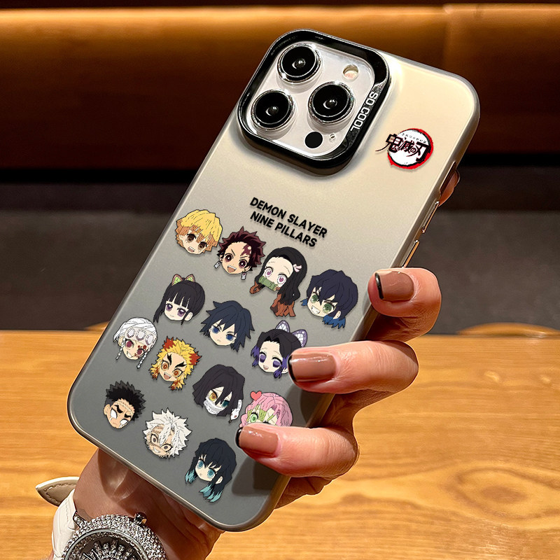 เหมาะสําหรับ Apple 17 น่ารัก Demon Slayer โทรศัพท์มือถือป้องกันกรณี iPhone15promax เลเซอร์ 14pro Fro