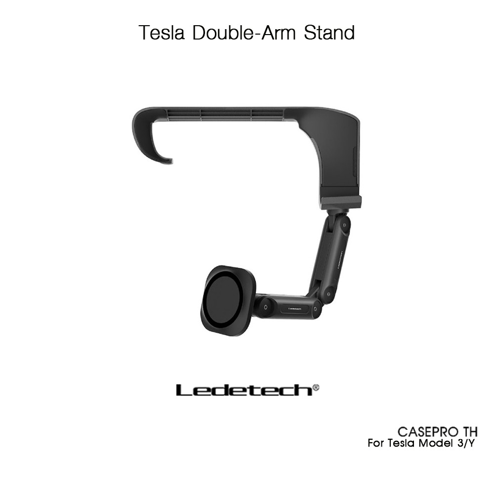 LEDETECH Tesla Double-Arm Stand แท่นยึดSmartphoneในรถยนต์พร้อมที่ชาร์จไร้สาย สำหรับ Tesla Model 3/Y