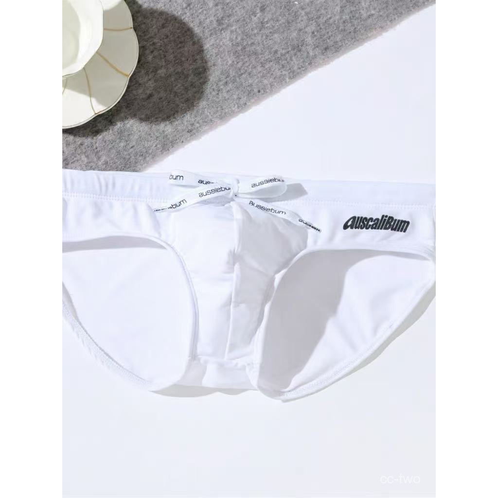 พร้อมส่ง กางเกงว่ายน้ำแฟชั่นผู้ชาย AUSCALIBUM เอวต่ำ ผ้าไนลอน