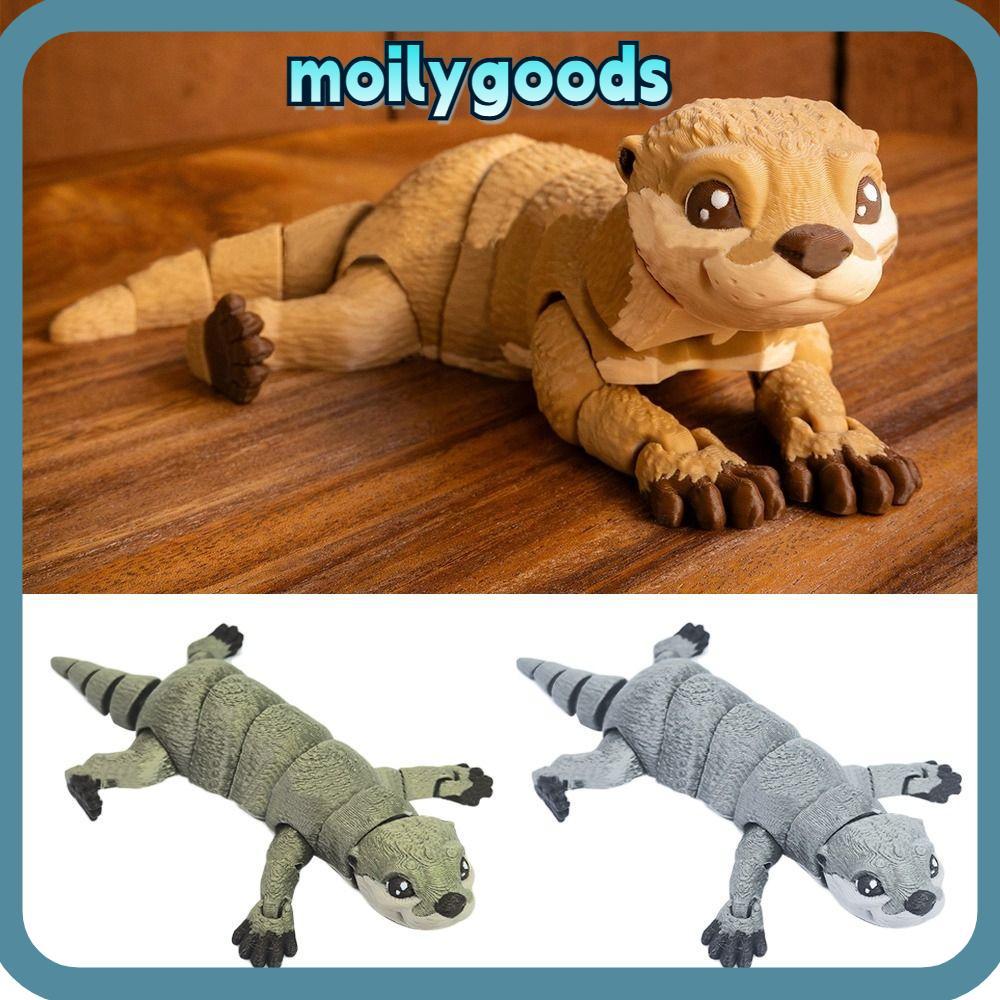 MOILYHD Otter Action Figurine, PLA Multi-jointed Otter ของเล่น,สีทึบเคลื่อนย้ายได้พิมพ์มินิ Otter Do