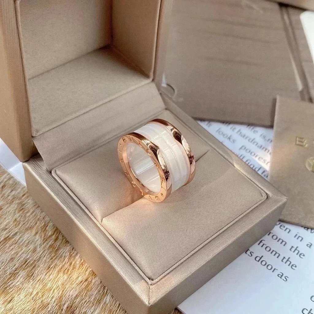 Ceramic Gold Couple Men Women b.zero Series Ring bvlgari White bvlgari Rose