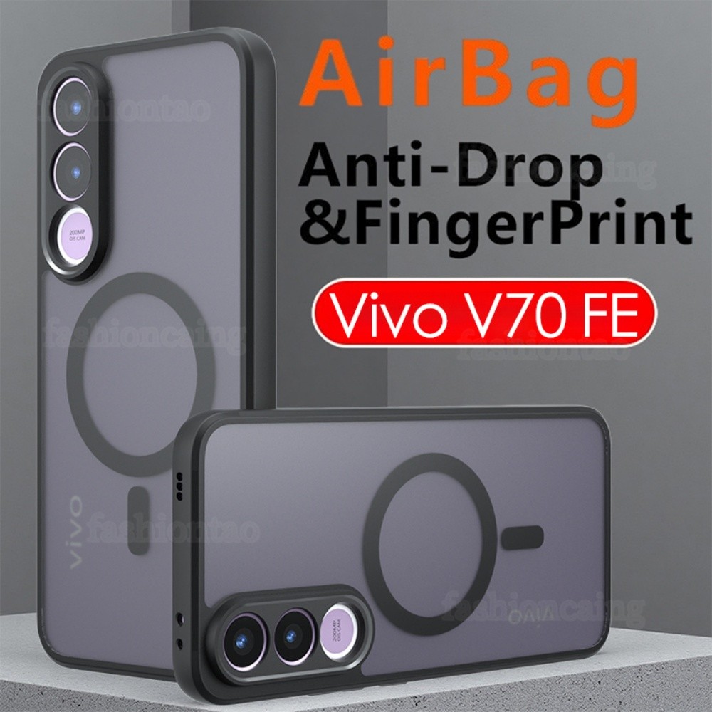 สําหรับ Vivo V70 V 70 FE V70FE V70Elite V70Lite VivoV70FE 2026 Anti-Scratch โปร่งใส Frosted พร้อมแม่เหล็กเคสโทรศัพท์ป้องกันลายนิ้วมือกันกระแทก Hard ฝาหลัง