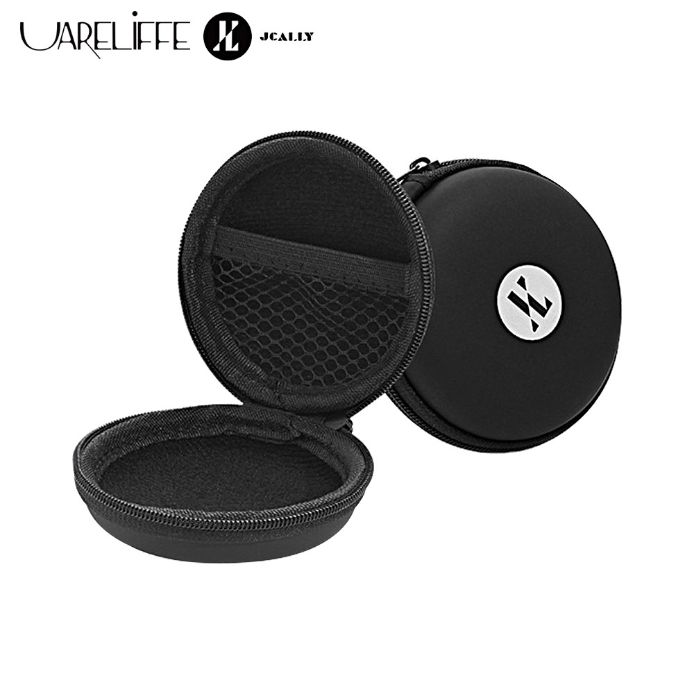 Uareliffe JCALLY JCBG4 Mini หูฟังกระเป๋าตาข่ายแยกความจุขนาดใหญ่กล่องเก็บกันน้ําหนัง PU + วัสดุ EVA ท