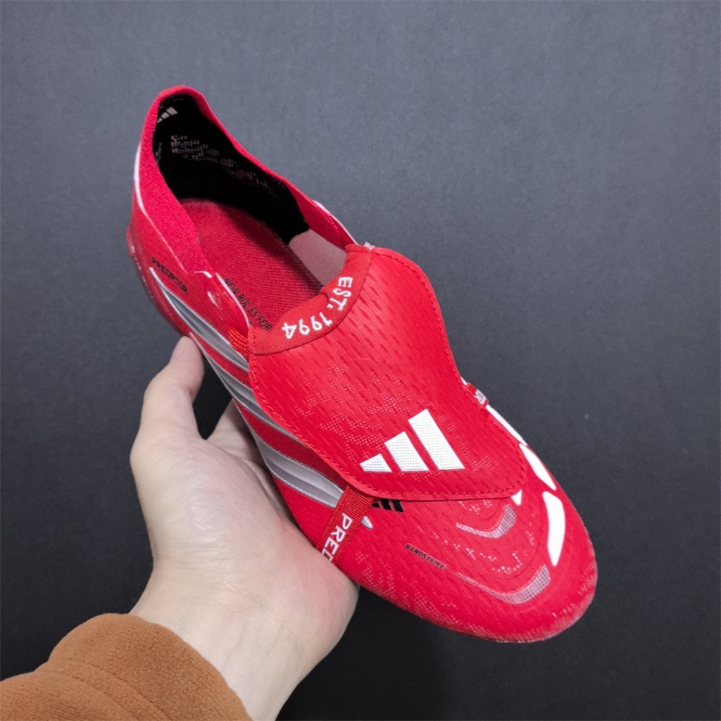 Predator Precision+ 26th Elite Red FG รองเท้าฟุตบอลที่ทนทาน ขนาด: 36-45 ราคา ถูกที่สุด ดีลบีเคเค แกลเลอรีภาพที่ 3