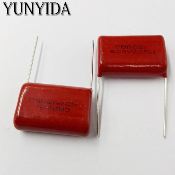 10 ชิ้น, CBB 225J 630V 2.2uF P25 มม.ตัวเก็บประจุฟิล์มโลหะ 225 630V 630V225J