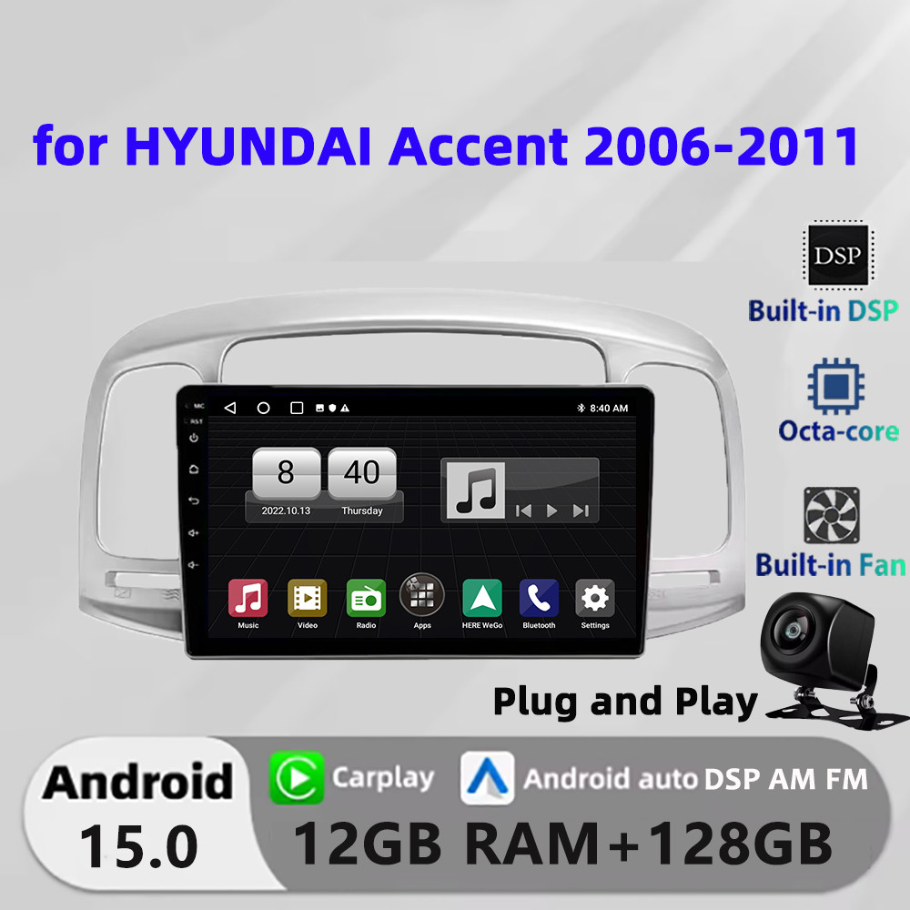 Honxun เครื่องเสียงรถยนต์หน้าจอสัมผัส android หัว 9 นิ้ว 8G + 64 สําหรับ HYUNDAI Accent 2006-2011 ca