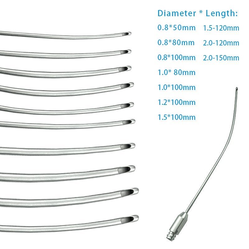 Curved Single Hole Liposuction Cannula Micro Cannulas Needle Stainless Steel Lipusuction Instrument 