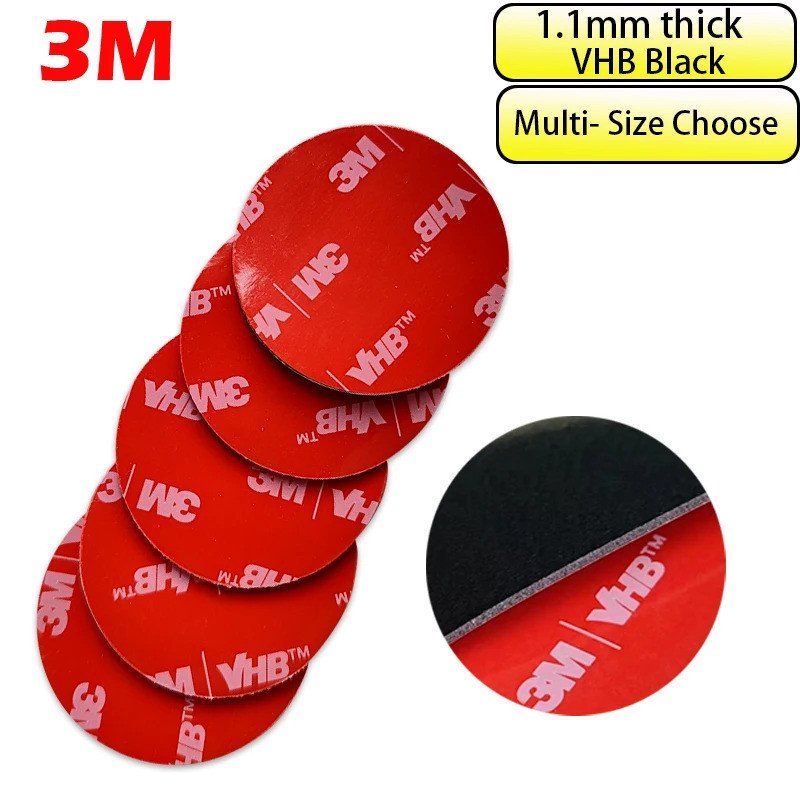 3M VHB Self กาวสติกเกอร์ Sticky Pad Mounts สําหรับ Dash Cam กล้อง 5952 สติกเกอร์สองด้านสีดําสี,10 ~ 