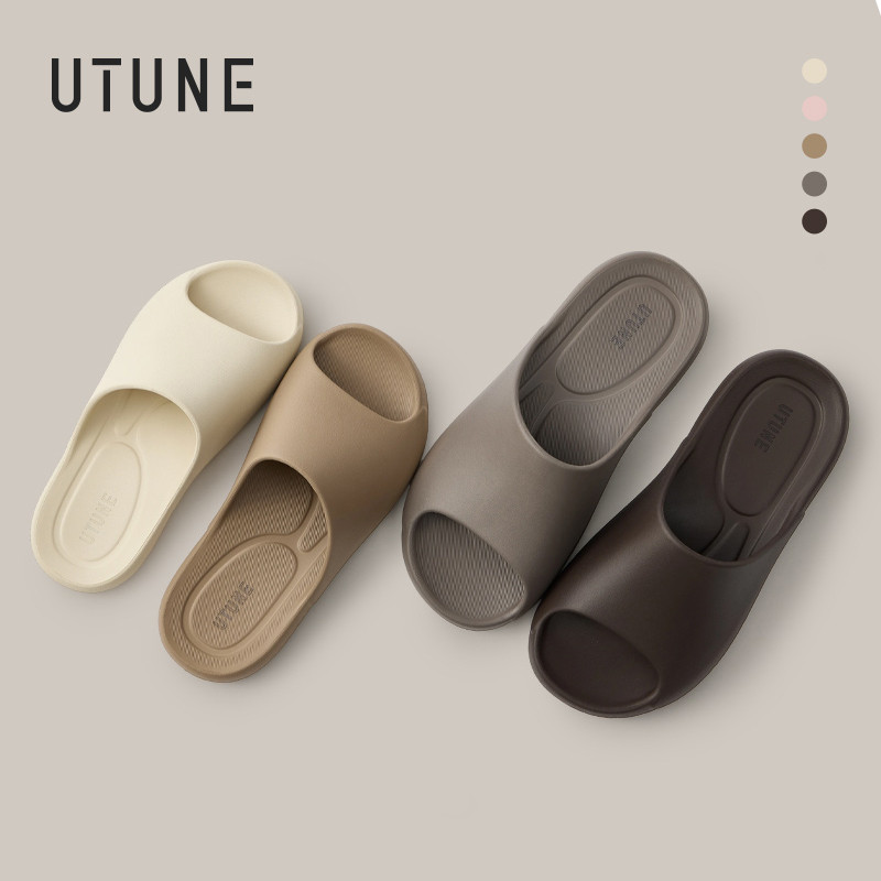 UTUNE รองเท้าสลิปเปอร์ EVA กันลื่น สำหรับห้องน้ำและอาบน้ำ นุ่ม เบา ป้องกันกลิ่น ใช้ในบ้าน ดีไซน์ปลายเท้าเปิด พื้นกันลื่น