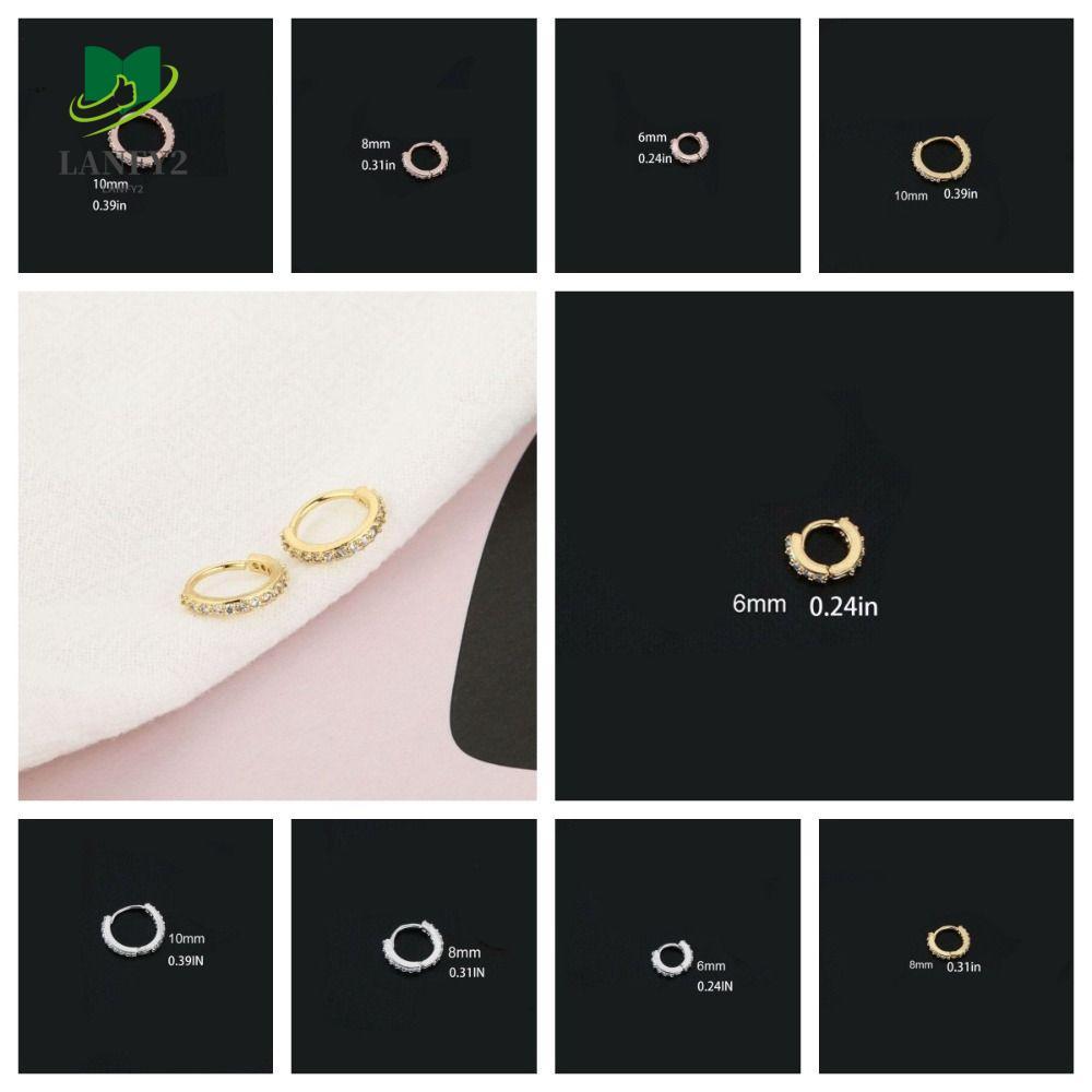 ALANFY แหวนจมูกประดับเพชร แบบSeptum ทำจากทองแดง สำหรับคนเจาะ Helix และ Septum