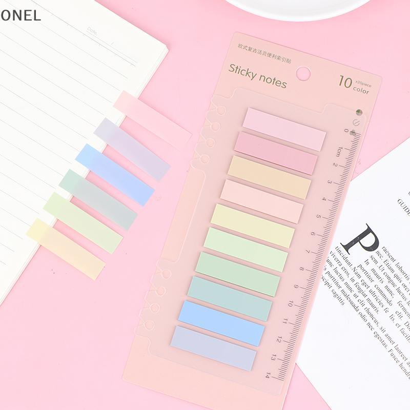 ONEL Stiy Tabs 10 สี 200 แผ่น Strip Planner Index Note Stier Morandi Memo Pad VN