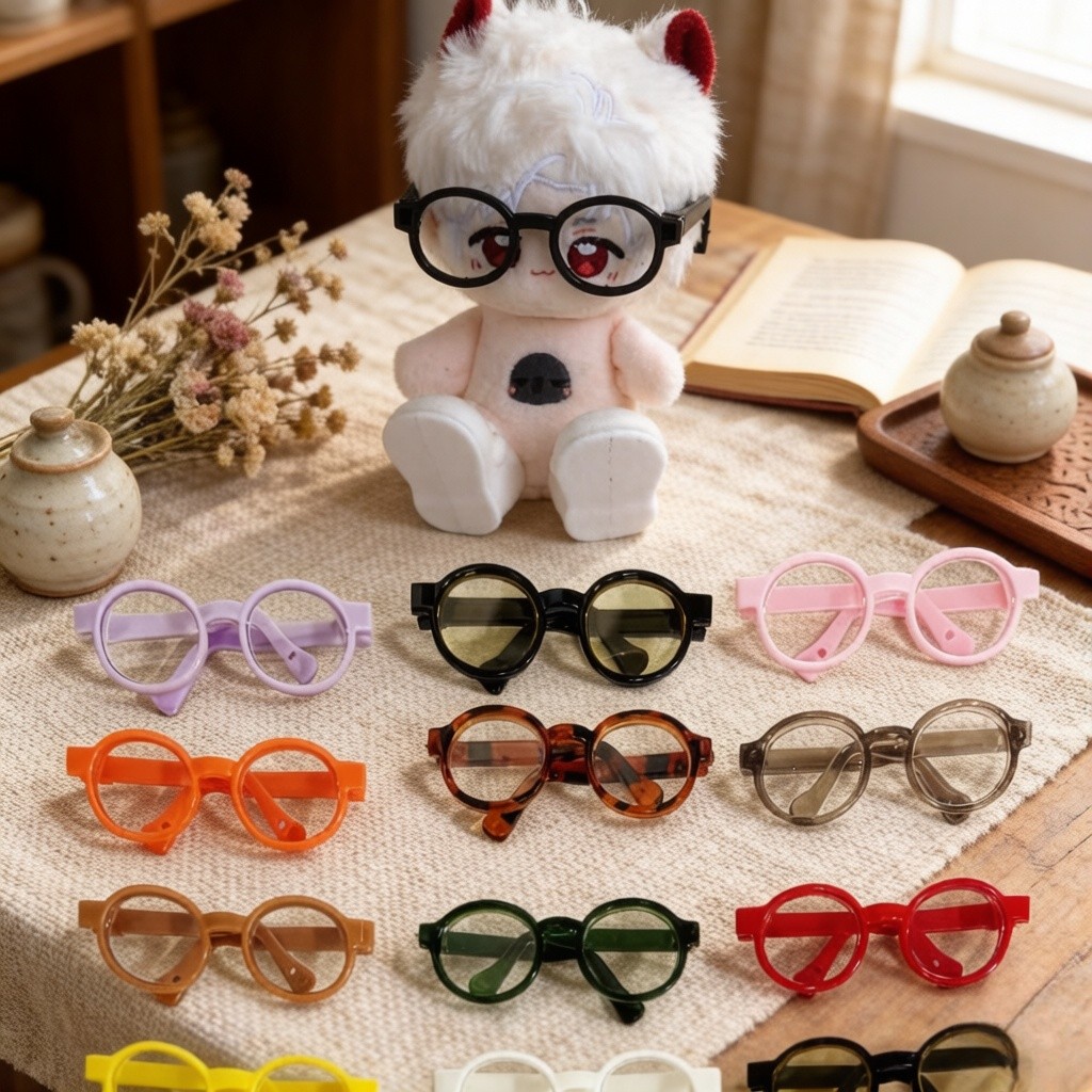 10เซนติเมตรผ้าฝ้ายตุ๊กตาแว่นตาอุปกรณ์เสริม ทําเอง สวมใส่ตุ๊กตาตกแต่ง