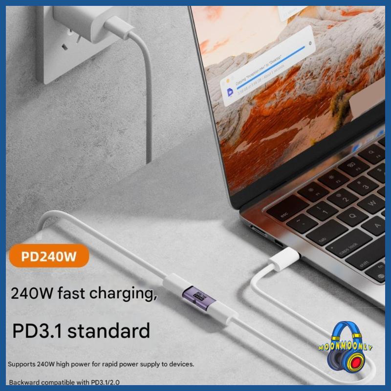 MOON Aluminium USB C Female to Female Extender Data Transfer 16K 60HZ Video Cable