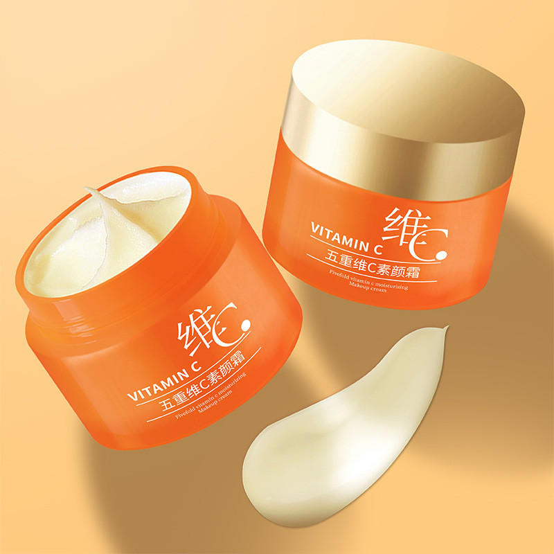 ~~ Hantao Five-fold Vitamin C Makeup Cream 50g Moisturizing Light คอนซีลเลอร์ Retouch Lazy Makeup Pr