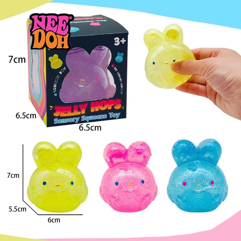 ความเครียดบรรเทา Slime Needoh Jelly Hops Bunny Squishy ของเล่น Nee Doh Nice Ice Cube สําหรับของขวัญเด็ก