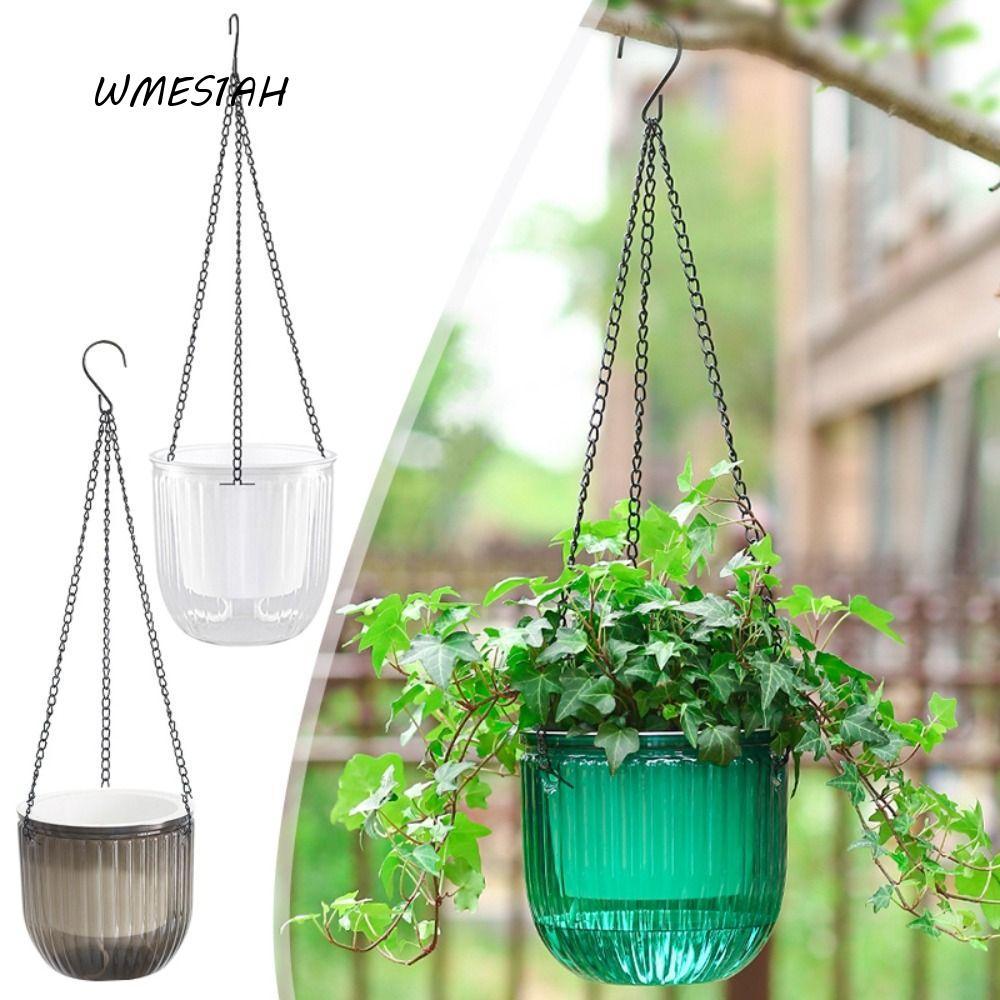 WMES1AH กระถางดอกไม้, พืชหม้อแจกันไฮโดรโปนิกส์, พลาสติกใส Self Absorbing Water Soil Culture กระถางแข