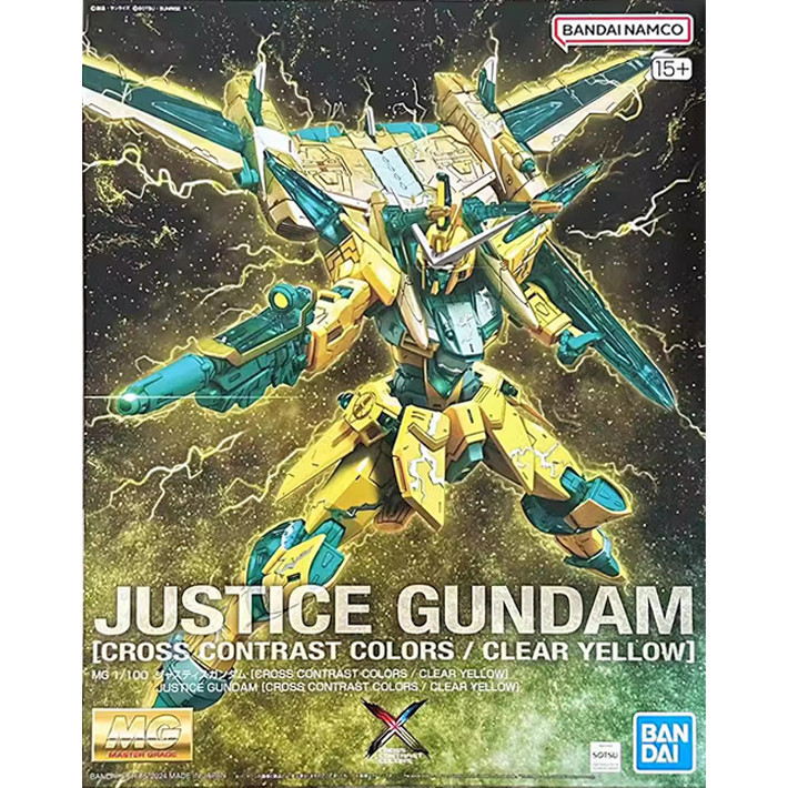 BANDAI PB MG 1/100 ชุดมือถือ GUNDAM SEED ZGMF-X09A Justice Gundam CROSS CONTRAST สี CLEAR สีเหลือง-&