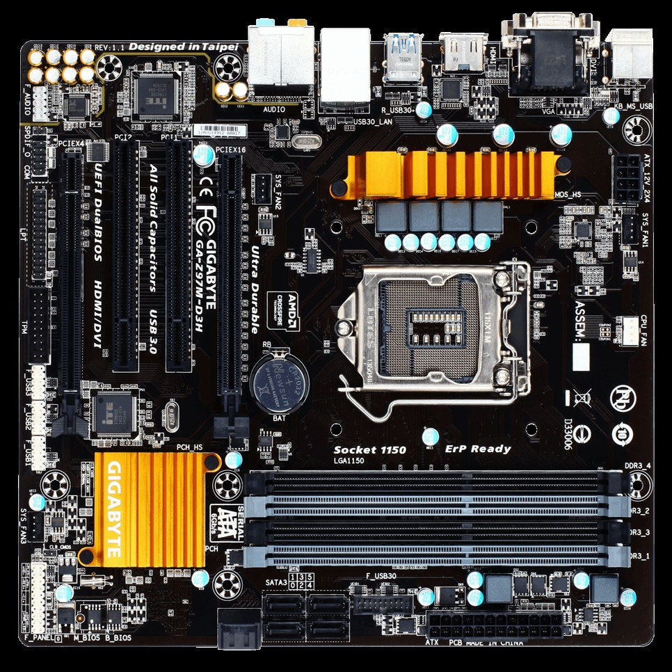 [มือที่สอง] Gigabyte/Gigabyte Z97M-D3H 1150 Pins รองรับ I7 4790K DDR3 หน่วยความจํา MATX แผ่นขนาดกลาง