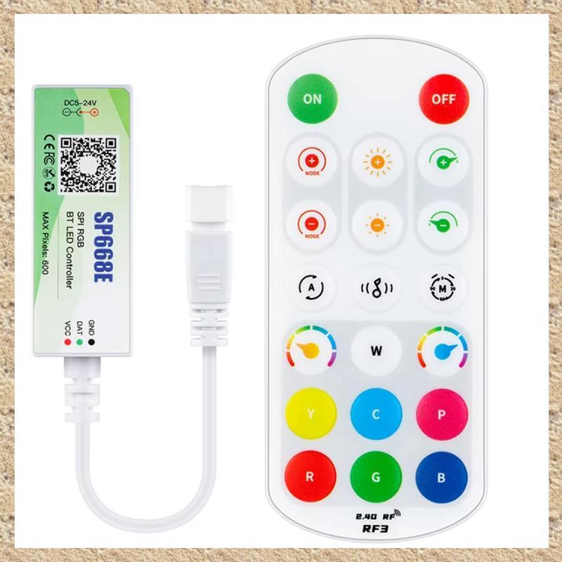 SP668E SPI RGB LED Controller สําหรับ WS2811/สําหรับ WS2812B 600 IC BT APP 2.4G ระยะไกลสําหรับ DIY แ