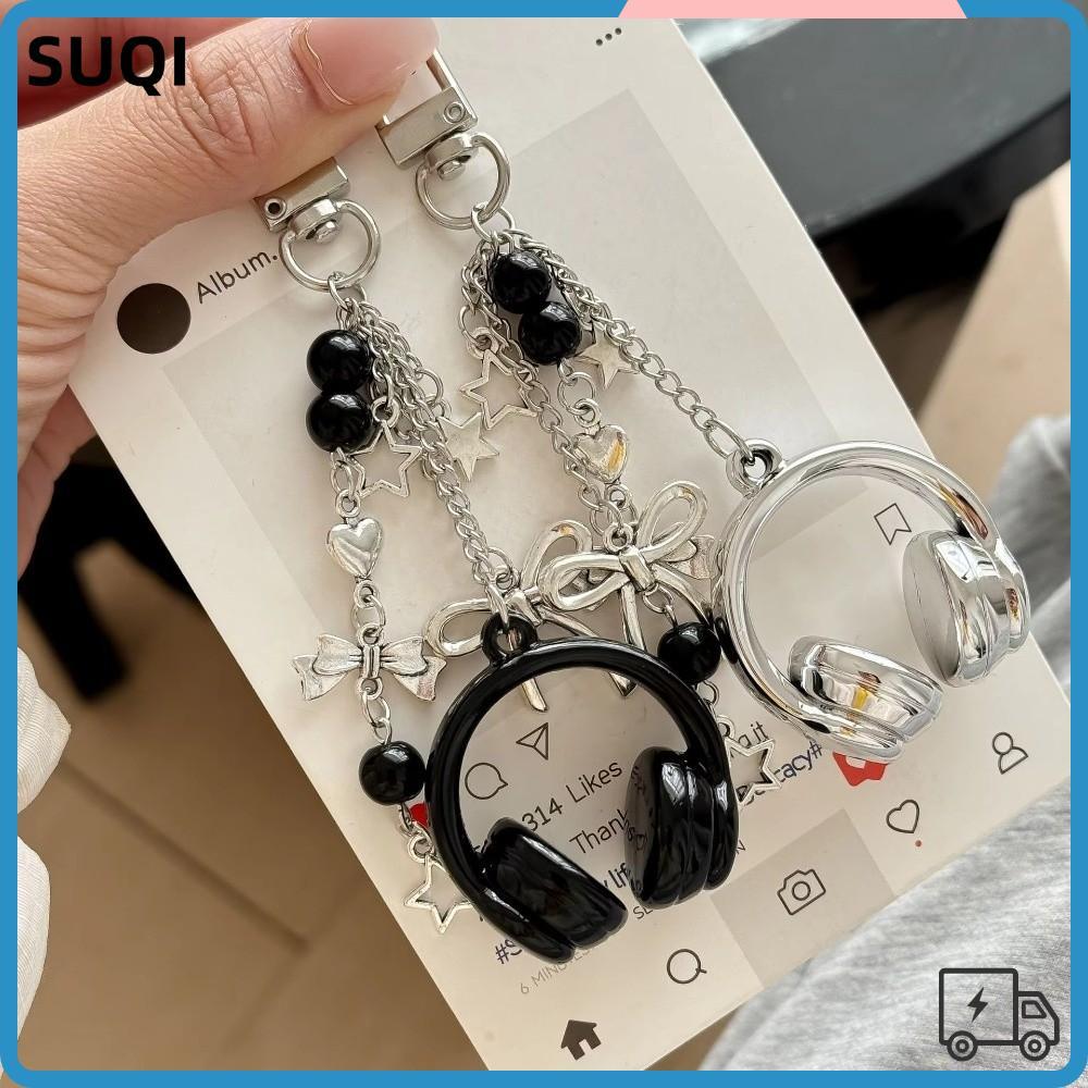 SUQI เสน่ห์หูฟัง, ตกแต่งกระเป๋าแขวนเพลงหูฟังกระเป๋า, พวงกุญแจแฟชั่น Y2K