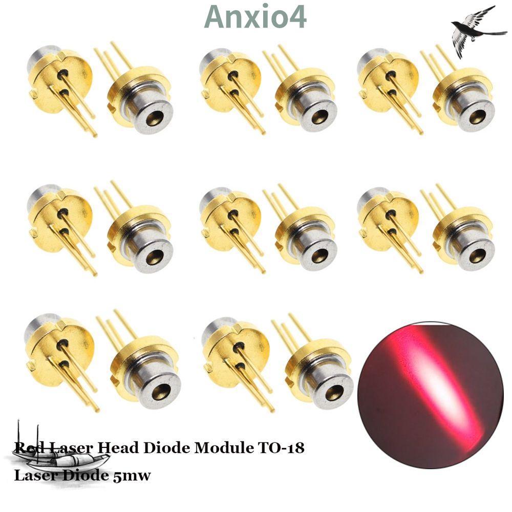 ANXIO4 1/2/5/10 ชิ้นหัวเลเซอร์สีแดง 5mw DIY Lab 650nm 2.2V การเผาไหม้อินฟราเรด