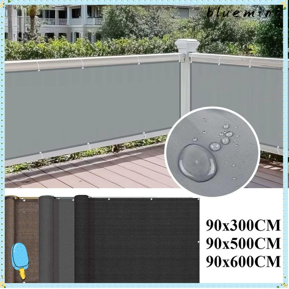 BLUEMING Sun Shading Sails, 3/5/6M กันน้ําระเบียง Shade ผ้า, Thicken ระเบียงความเป็นส่วนตัวหน้าจอผ้า