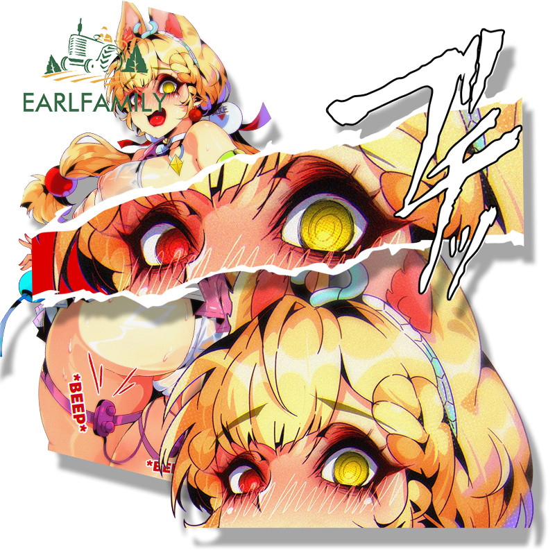 EARLFAMILY Ahegao Alice Beep Fanart สติกเกอร์รถเกมร้อน Zzero Chibi หัวโตรูปลอก Peek สาว Graffiti Gothic Punk สติกเกอร์เหมาะสําหรับรถเก๋ง