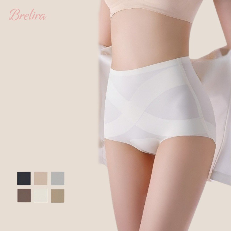 『Brelira』ผ้าไหมไร้รอยต่อ✨เอวสูง ไร้ตะเข็บ ชุดชั้นใน ปกปิดหน้าท้อง ป้องกันแบคทีเรีย เป้าผ้าไหมมัลเบอร์รี่ สีพื้น เรียบ ควบคุมหน้าท้อง underwear