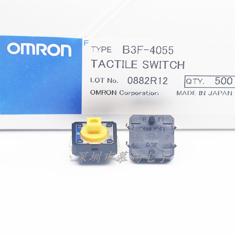 B3F-4055 Original OMRON OMRON 12 * 12 * 7.3 สวิตช์ปุ่ม Micro-Touch 4 Pins