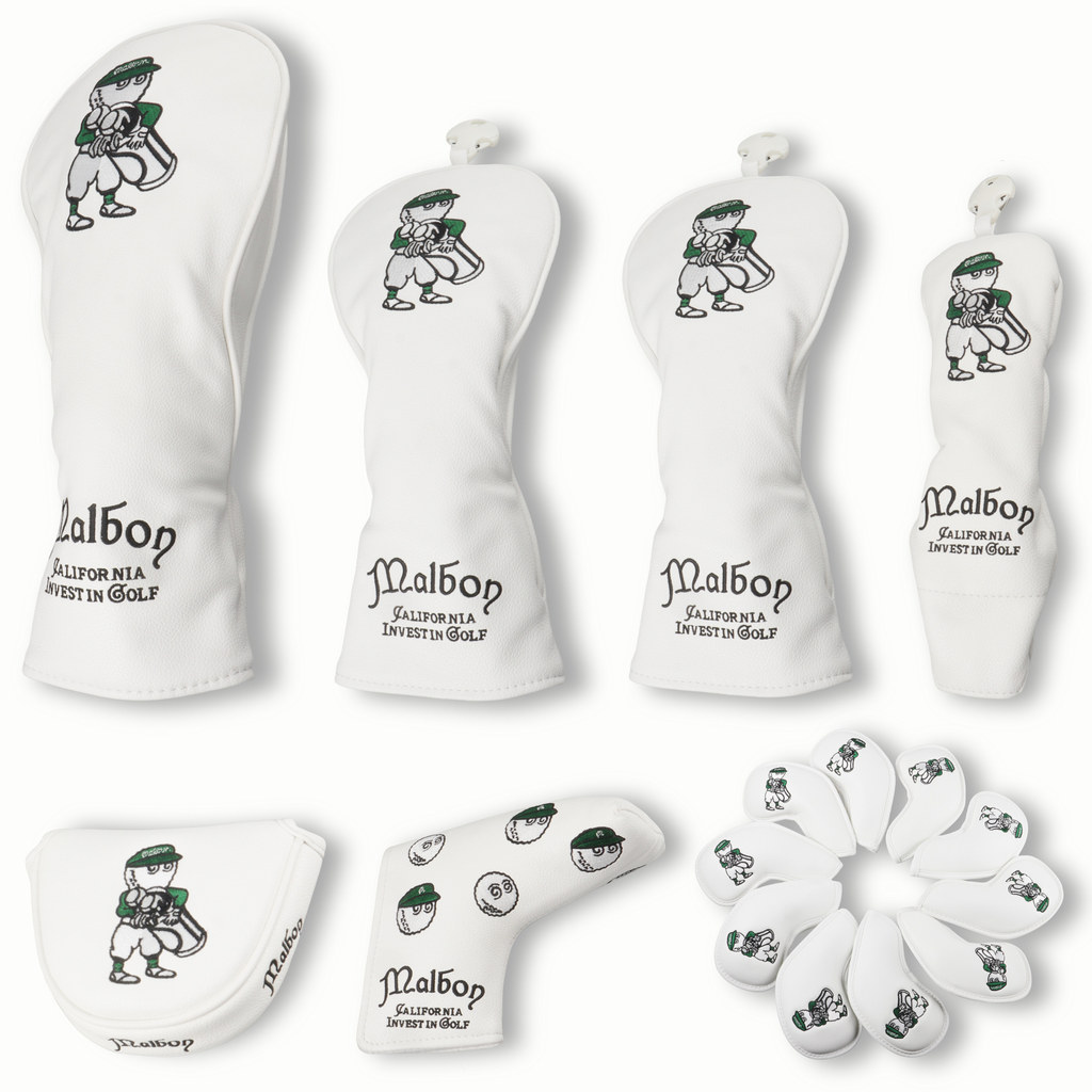 ฝาครอบไม้กอล์ฟหนา MLBON Club Cover ลายการ์ตูนสีขาว สำหรับไม้กอล์ฟ พัตเตอร์ และเหล็ก