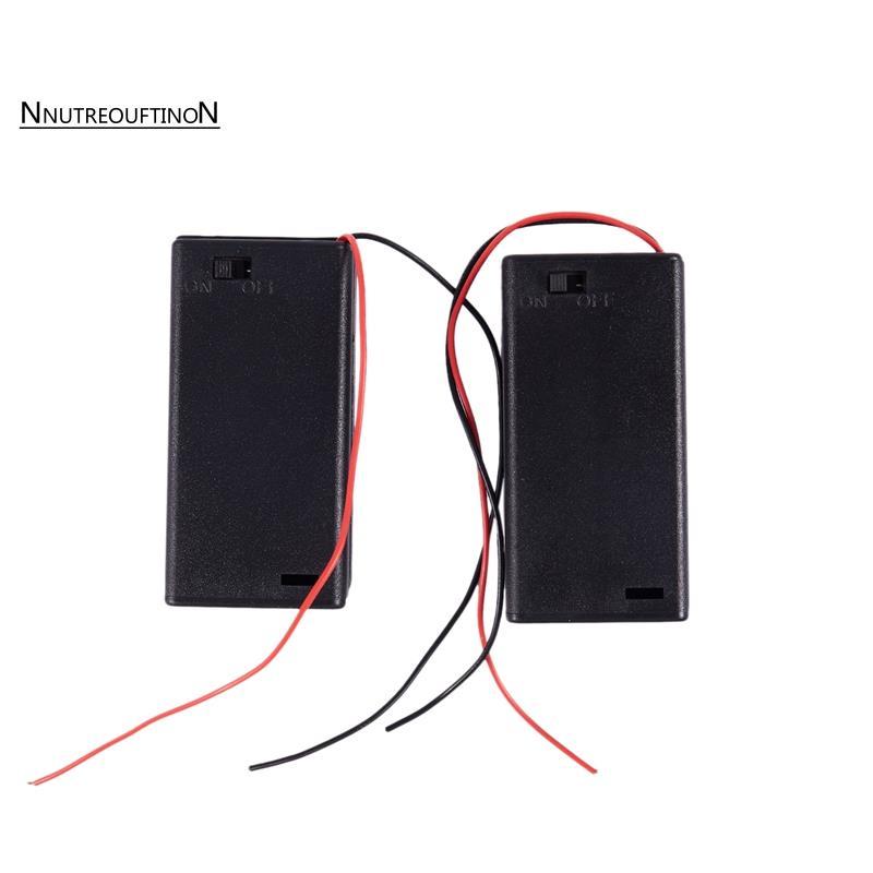 [ขายร้อน N]2 X AA 3V Battery Holder Case Box Slot Wired ON/OFF Switch W Cover