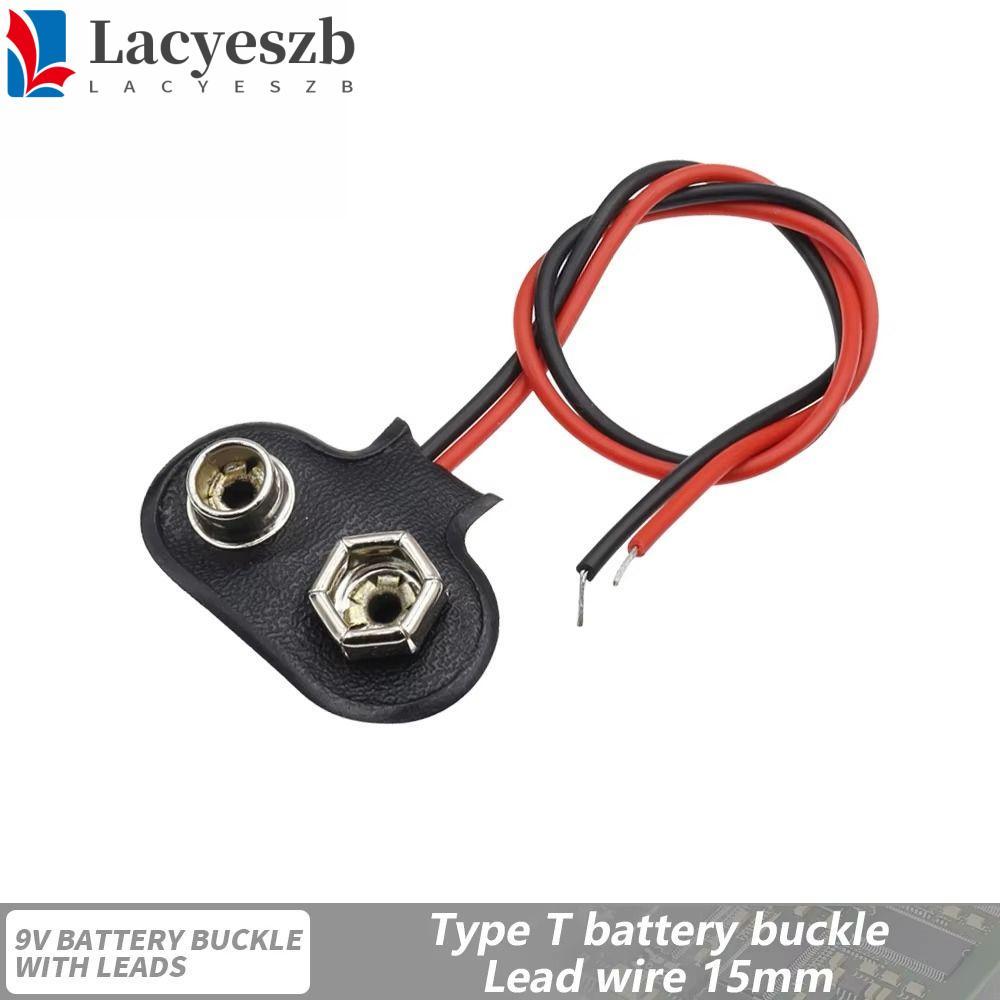 LACYESZB 10 ชิ้น Battery Holder Clip, I/T Type Cable Snap on Battery Clip Connector, Soft Hard Shell