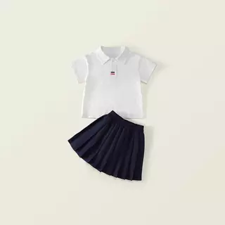 Hania kids พร้อมส่ง (สินค้ากดแยกชิ้น) เสื้อขาวโปโล/กางเกง/กระโปรงกรม - K5125862+K512584 K5135848