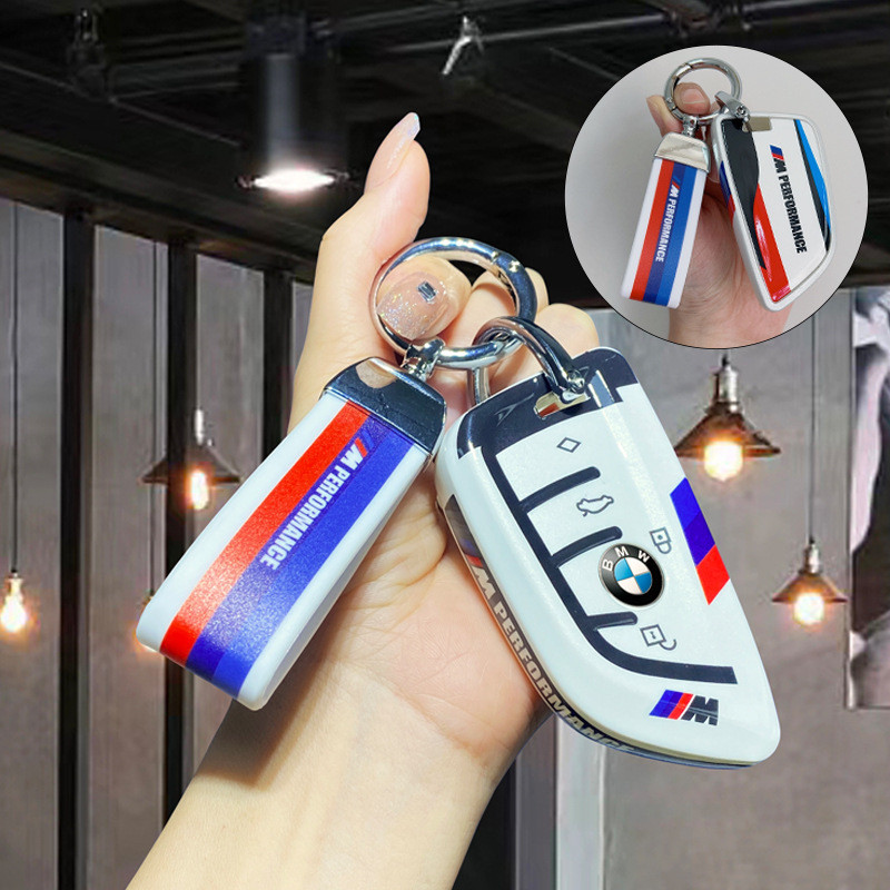 เคสครอบกุญแจรถ BMW วัสดุ TPU พร้อมสร้อยคล้องกุญแจ สำหรับ X1 X3 X5 325Li 530 320Li ปกป้องกุญแจ ยกชุดแ