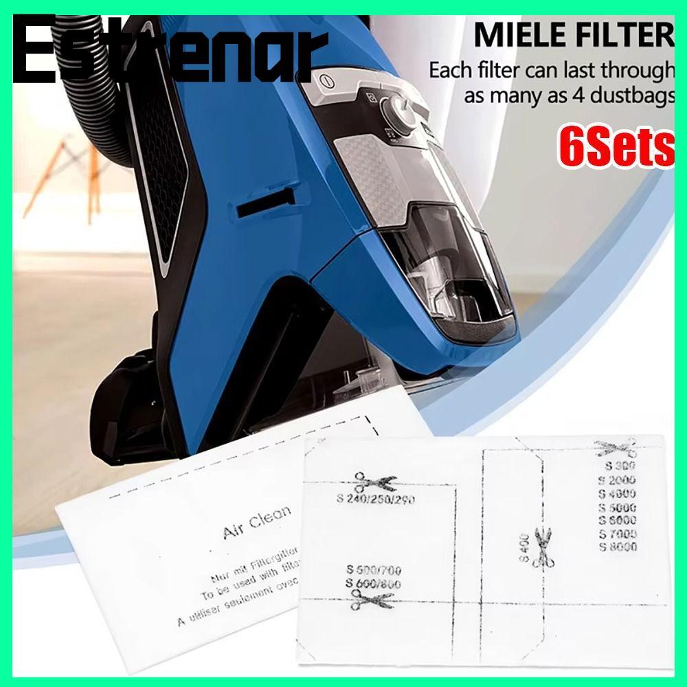 ESTRENAR 6 ชุดเครื่องดูดฝุ่น,ไอเสียกรองผ้าฝ้าย, Air Clean เครื่องใช้ในบ้านอะไหล่สําหรับ Miele Comple
