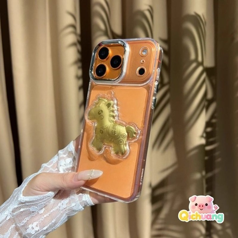 3D Gold HorseสําหรับRealme GT 8 7 5 Pro 3 Neo 7X 7 6 5 SE 240W V70 V60 V60S V23 V23i 5G P4 P3 Ultra 