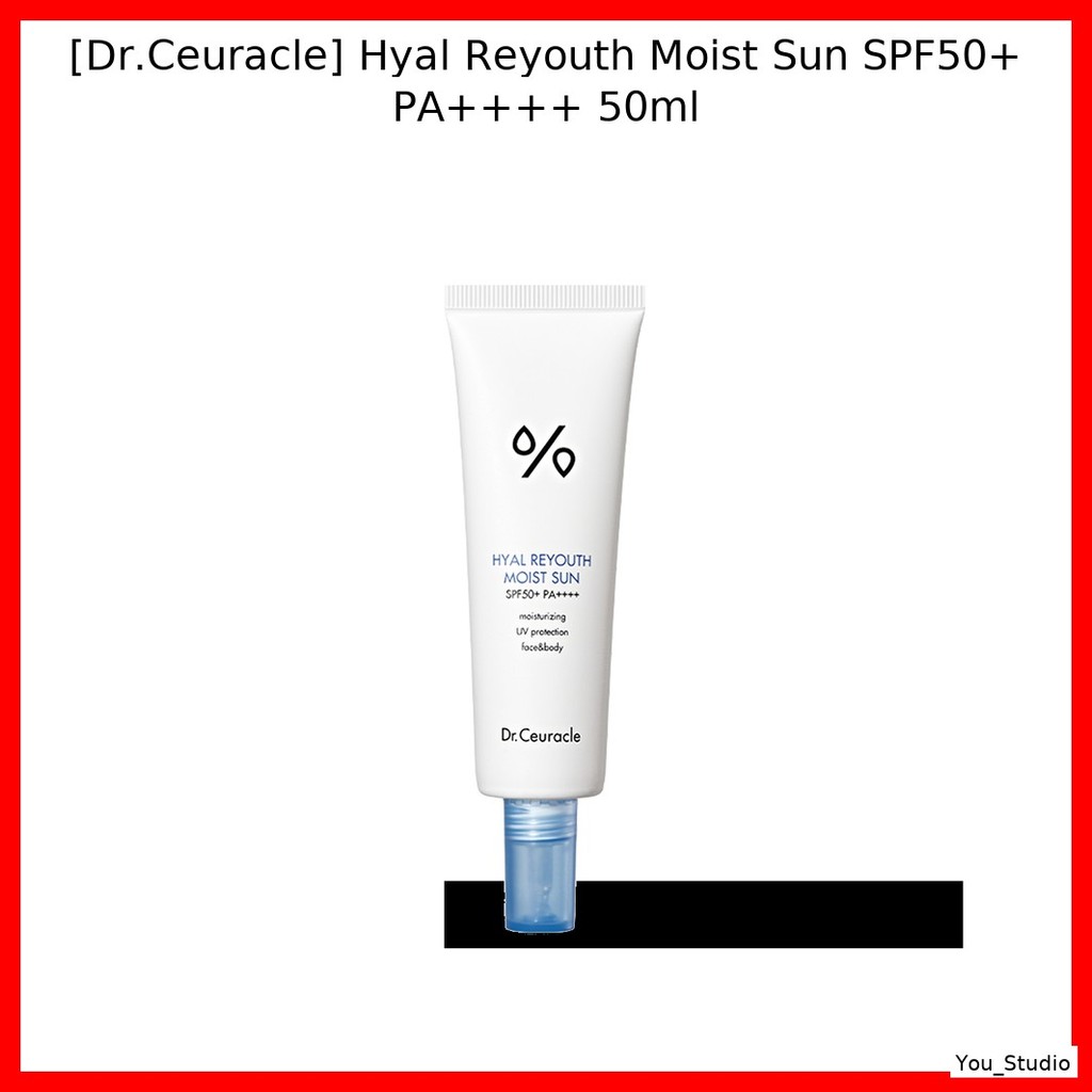 [Dr.Ceuracle] Hyal Reyouth Moist Sun SPF50+ PA++++ 50ml / 10-Hyl Complex Moisture Essence Sunscreen & No White Cast Chemical Filter by You_Studio