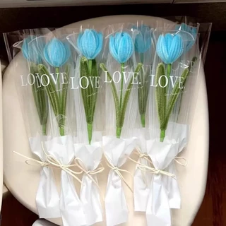 🇹🇭 พร้อมส่งจากไทย ดอกทิวลิป 🌷 ดอกไม้ทำจากลวดกำมะหยี่ สำหรับตกแต่งบ้าน