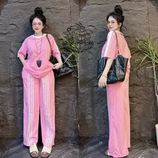 DTXmarket No.Fo75 ชุดเซ็ท2ชิ้น เสื้อแขนสั้น+กางเกงขายาว ชุดเซ็ท ชุดเซ็ทแฟชั่น