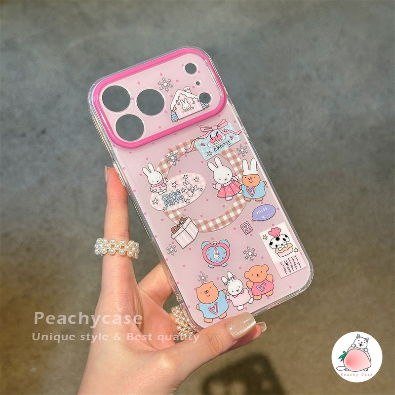 น่ารักหมุนกระต่ายนาฬิกาปลุกยืนแม่เหล็กโทรศัพท์มือถือกรณีเข้ากันได้สําหรับ ไอโฟน 17 16 15 14 มือโปร สูงสุด 13 16โปรแม็กซ์ ป่นปี้ทนป้องกัน IMD มือถือเชลล์ - รูปที่ 5