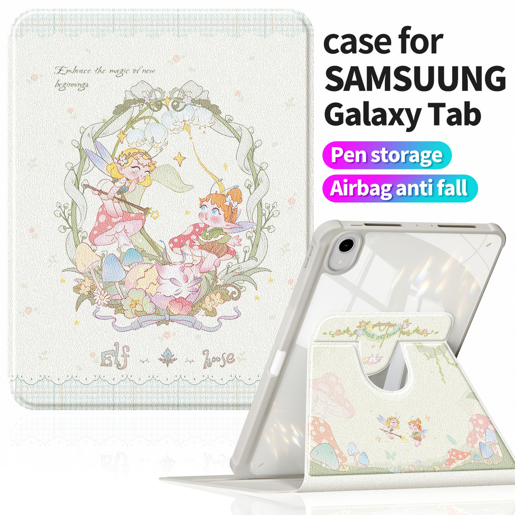 เคส Samsung Tab A9 8.7 | Tab A7 Lite 8.7" หนัง PU ทําความสะอาดง่าย | รูปแบบ DIY แสนสนุก | ด้านหลังอะคริลิคกันกระแทก | แท็บ A11 8.7" แท็บ A9+ 360°A1533兰精灵